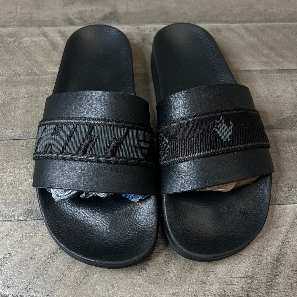Off-White Industrial Belt Pool Slide Sandals Men Size 8 - Picture 3 of 5